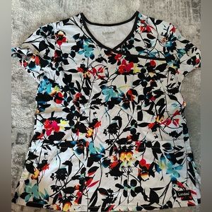 Landau Floral Scrub Top